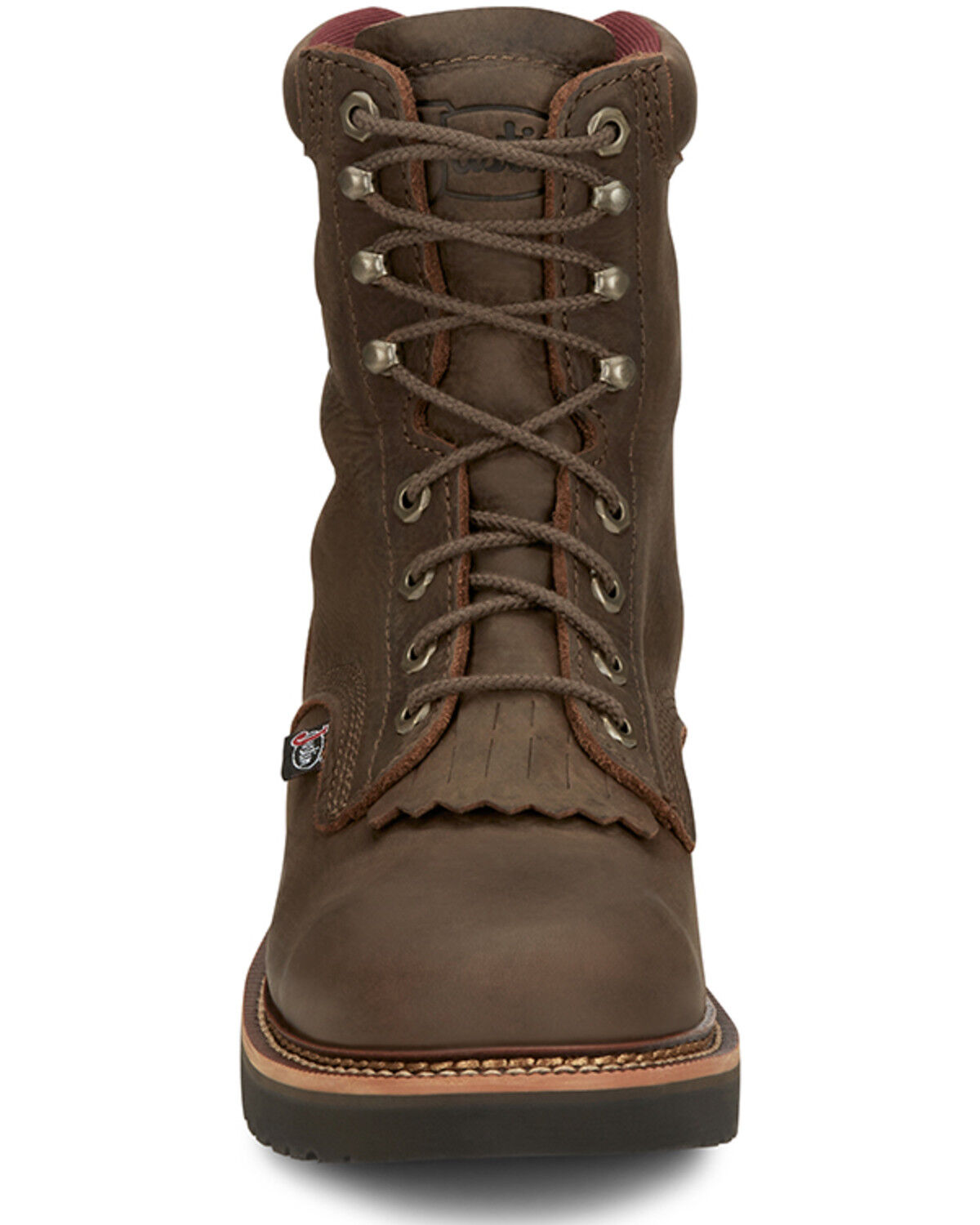 Image #4 - Justin Men's Rivot Lace-Up Work Boots - Soft Toe, Brown, hi-res