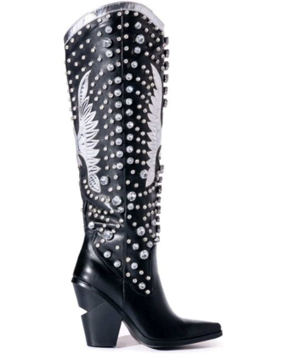 Image #2 - Azalea Wang Women's Upbeat Rhinestone Western Boots - Snip Toe, Black, hi-res
