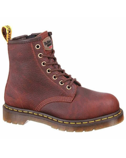 Dr. Martens Women's Maple Lace-Up Work Boots - Steel Toe, Mahogany, hi-res