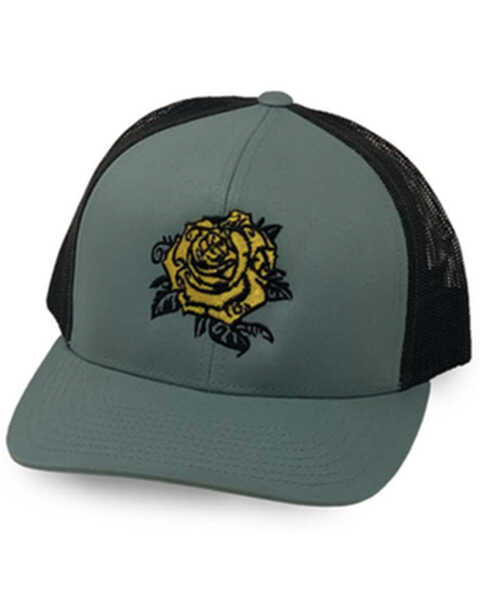 Oil Field Hats Men's Seafoam & Black Texas Rose Ball Cap, Turquoise, hi-res