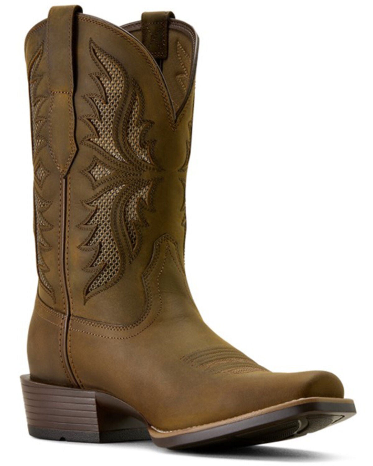 Ariat Men's Clearwater VentTEK Distressed Performance Western Boots - Square Toe, Brown, hi-res