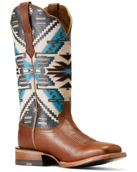 Image #1 - Ariat Women's Chimayo Southwestern Boots - Broad Square Toe, Brown, hi-res