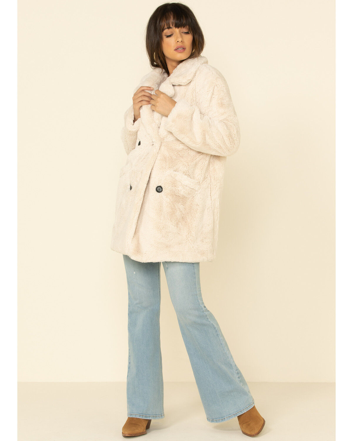 Image #2 - PJ Salvage Women's Stone Message Lined Faux Fur Jacket, , hi-res