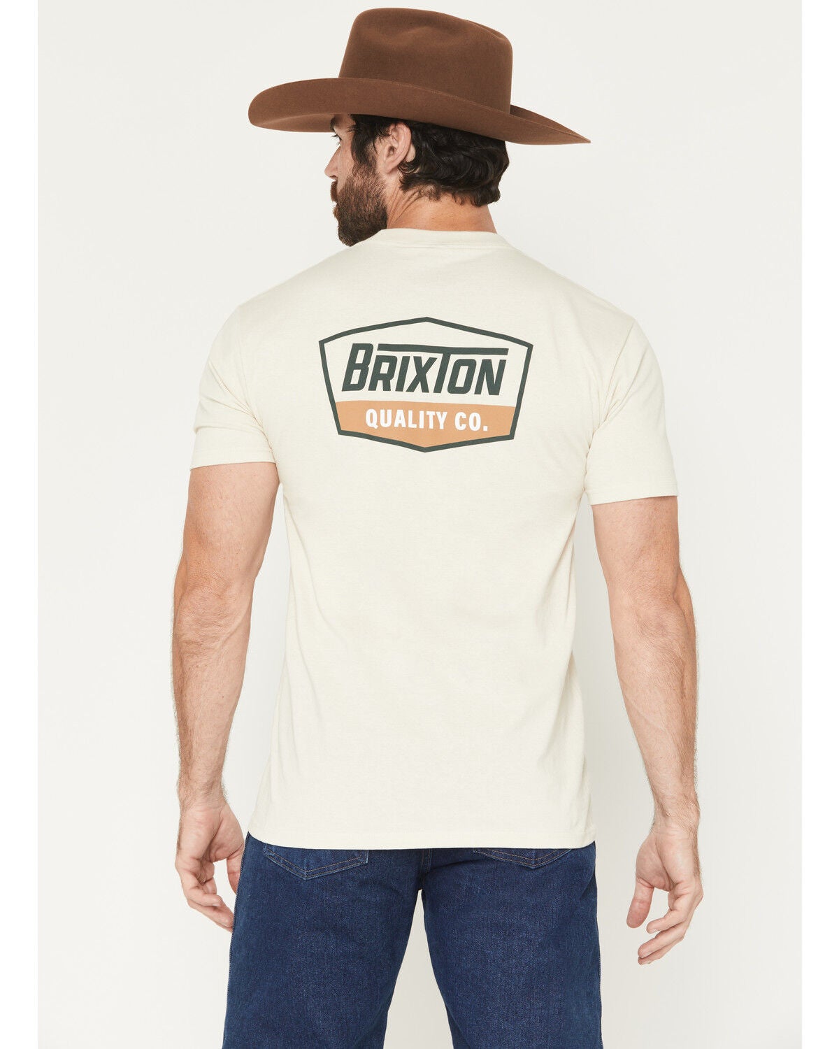 Brixton Men's Regal Logo Short Sleeve Graphic T-Shirt, Sand, hi-res