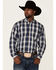Image #1 - Stetson Men's Checkered Ombre Plaid Print Long Sleeve Button Down Western Shirt, Blue, hi-res