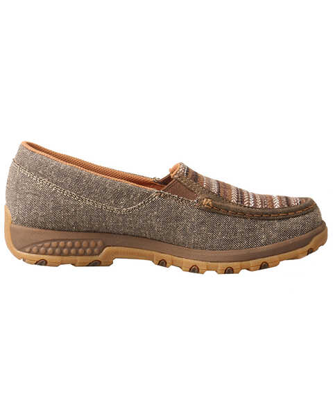 Twisted X Women's Slip-On CellStretch Driving Shoes - Moc Toe, Brown, hi-res