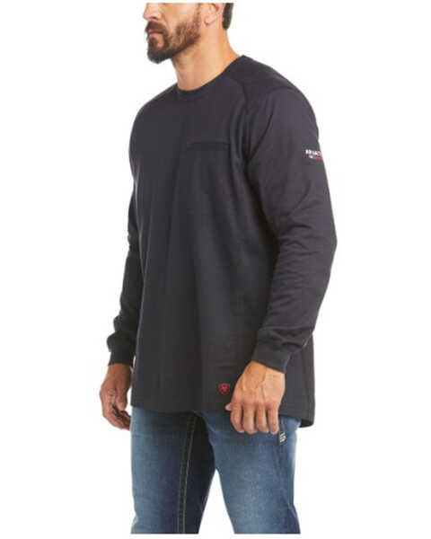 Image #1 - Ariat Men's FR Air Rig Life Graphic Long Sleeve Work Shirt , Black, hi-res