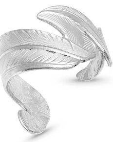 Montana Silversmiths Women's Free Spirit Adjustable Feather Ring, Silver, hi-res