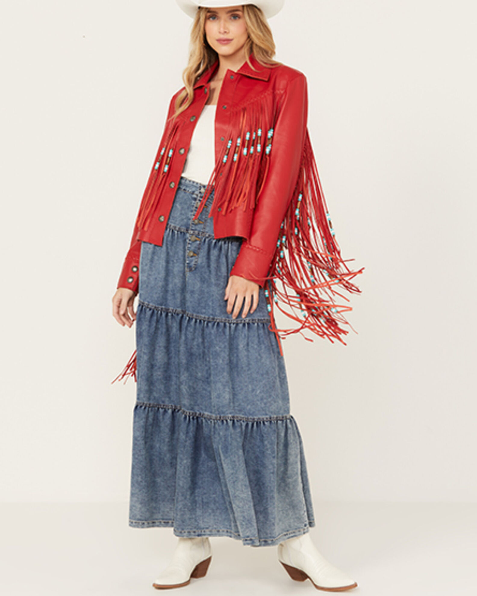 Beaded outlet fringe jacket
