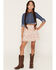 Image #1 - Sugar California Girls' 3/4 Sleeve Denim Floral Print Mini Dress, Multi, hi-res