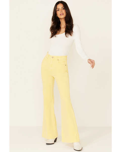 Image #1 - Rolla's Women's Eastcoast High Rise Flare Leg Jeans, Yellow, hi-res