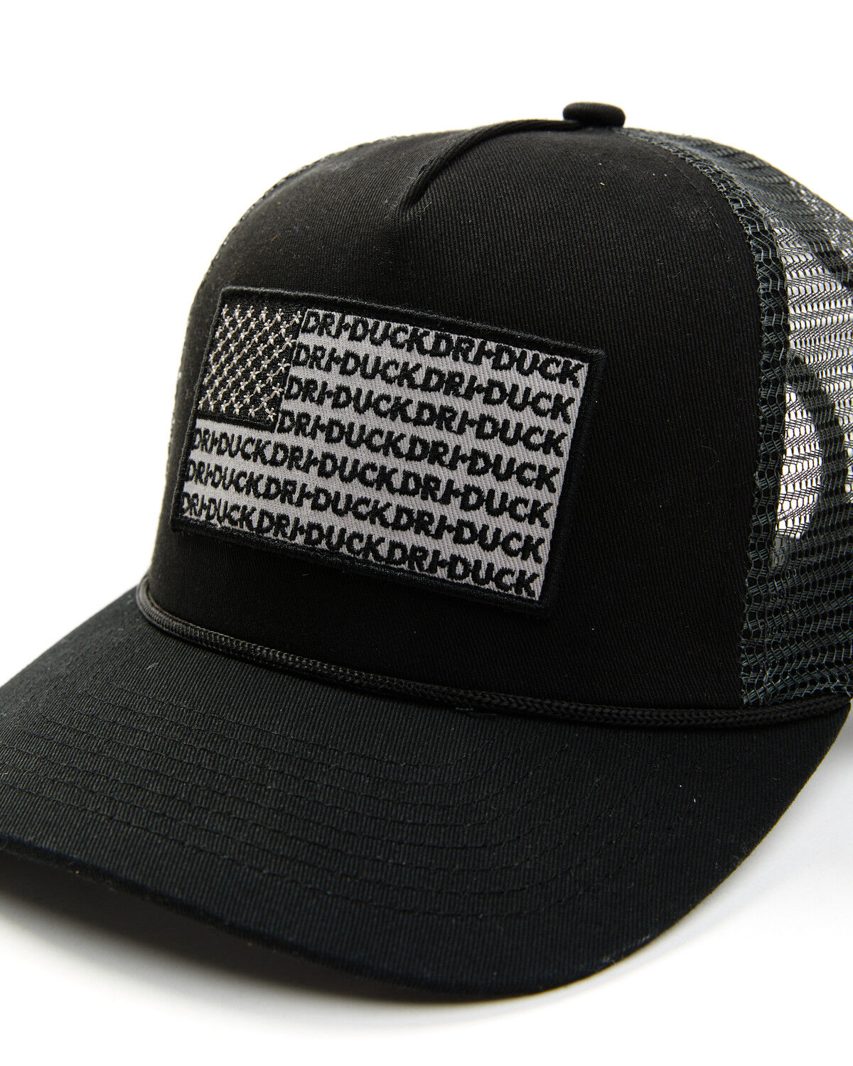 Image #2 - Dri-Duck Men's Retro Rope Americana Ball Cap, Black, hi-res