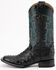 Ferrini Men's Full-Quill Ostrich Embroidered Western Boots - Broad Square Toe, Black, hi-res