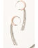 Image #2 - Shyanne Women's Pink Braided Hoop Silver Fringe Earrings, Pink, hi-res
