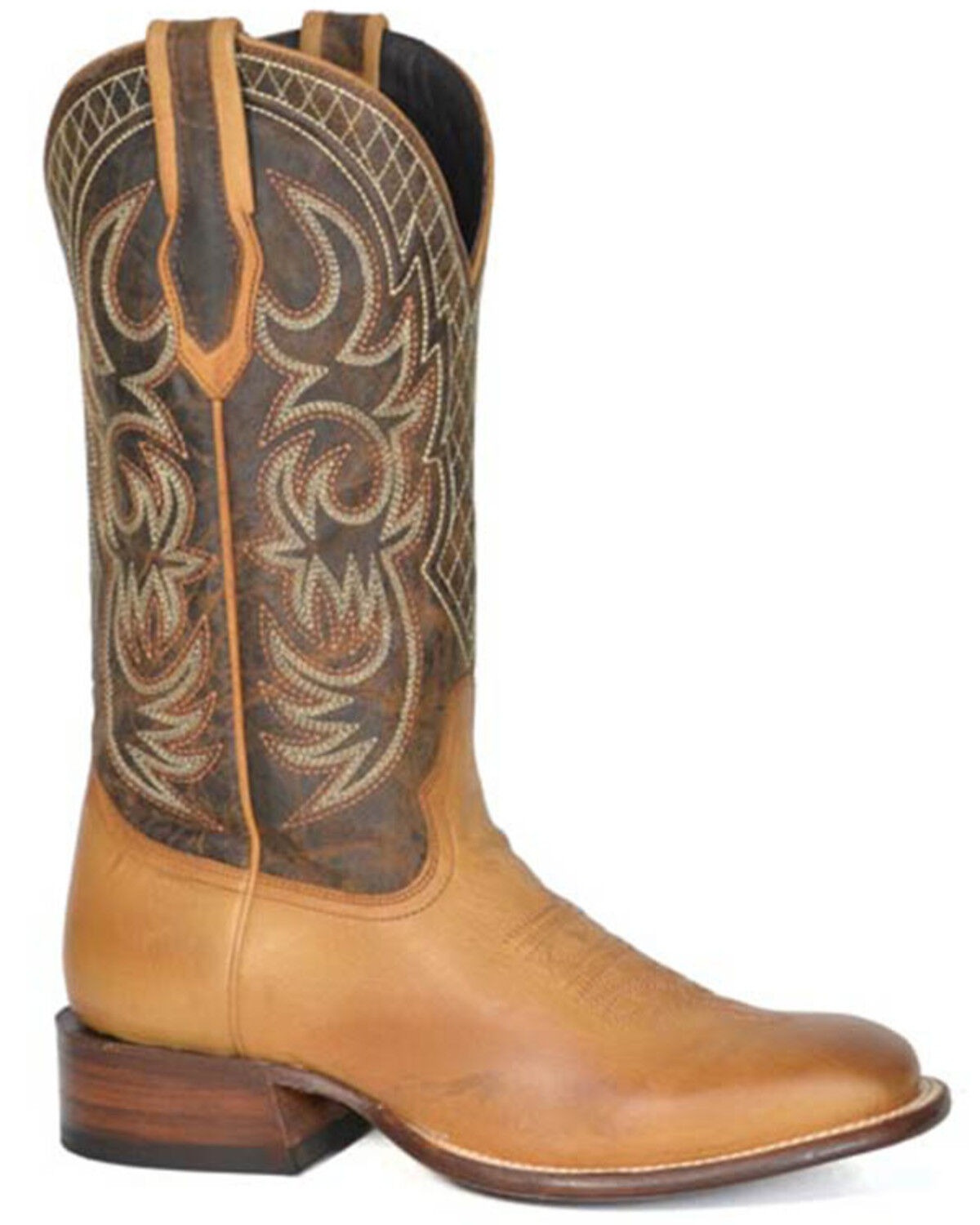 Image #1 - Stetson Men's Bowie Western Boots - Broad Square Toe, Brown, hi-res