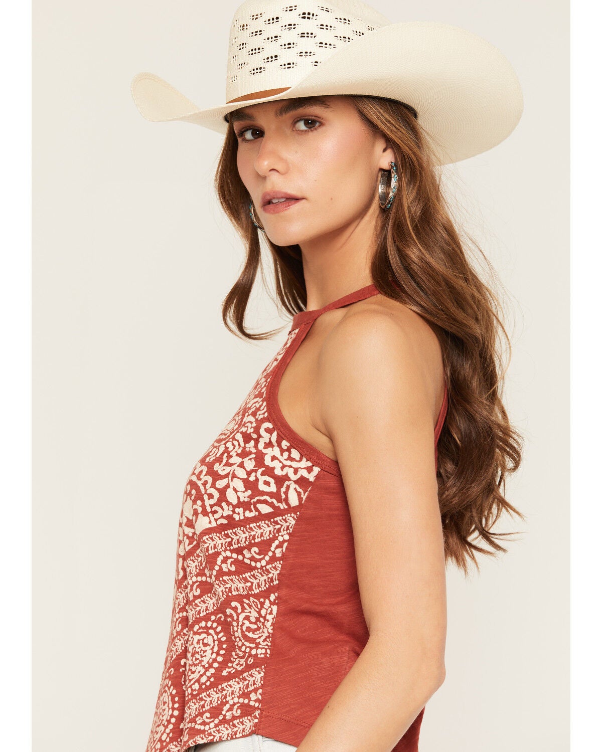 Image #2 - Shyanne Women's Ravello Bandana Print Tank, Chilli, hi-res