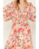 Image #3 - Flying Tomato Women's Floral Print Long Sleeve Midi Dress, Pink, hi-res
