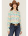 Image #1 - Roper Women's Buffalo Roam Southwestern Print Long Sleeve Pearl Snap Western Shirt, Multi, hi-res