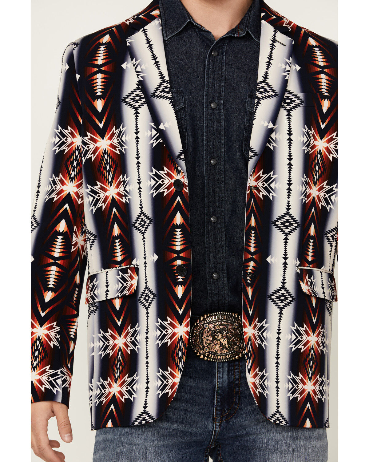 Image #3 - Rock & Roll Denim Men's Southwestern Print Sportcoat, Tan, hi-res