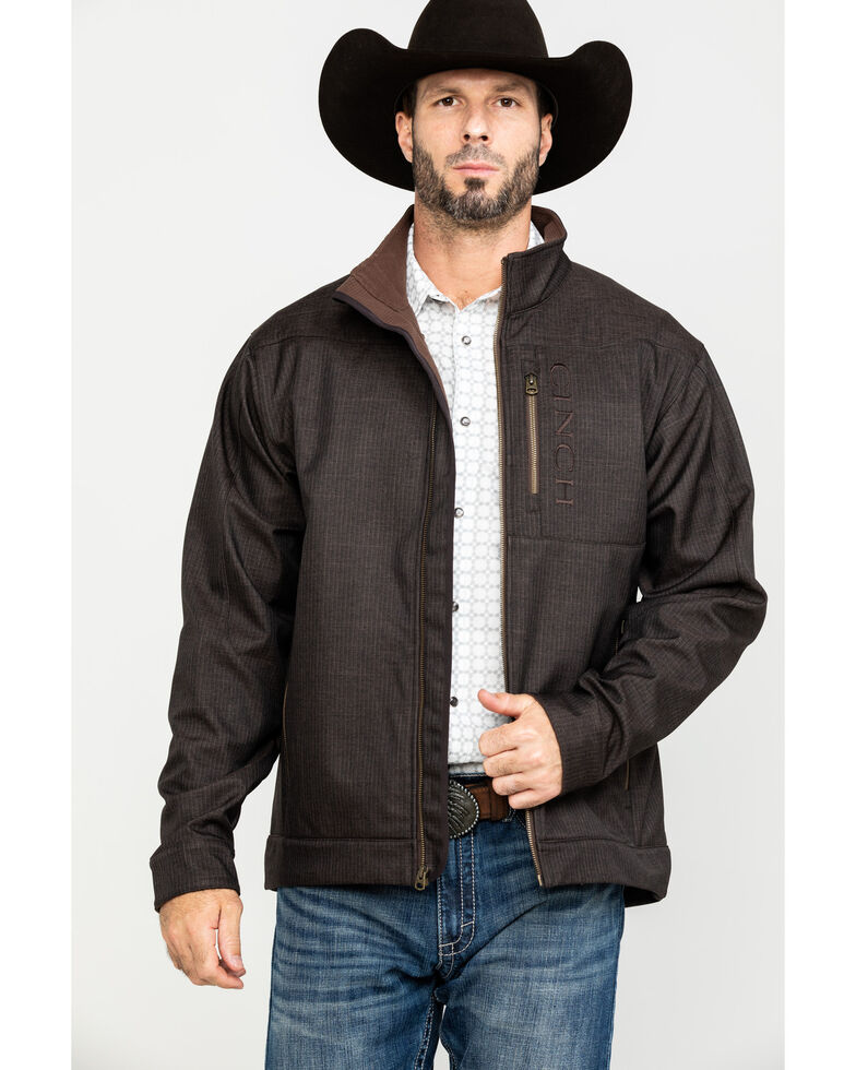 Cinch Men's Textured Bonded Zip-Up Jacket, Brown, hi-res