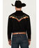 Image #4 - Scully Men's Music Note Flame Embroidered Long Sleeve Snap Western Shirt - Big, Black, hi-res
