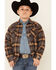 Roper Boys' Multi Plaid Flannel Long Sleeve Snap Western Shirt , Multi, hi-res