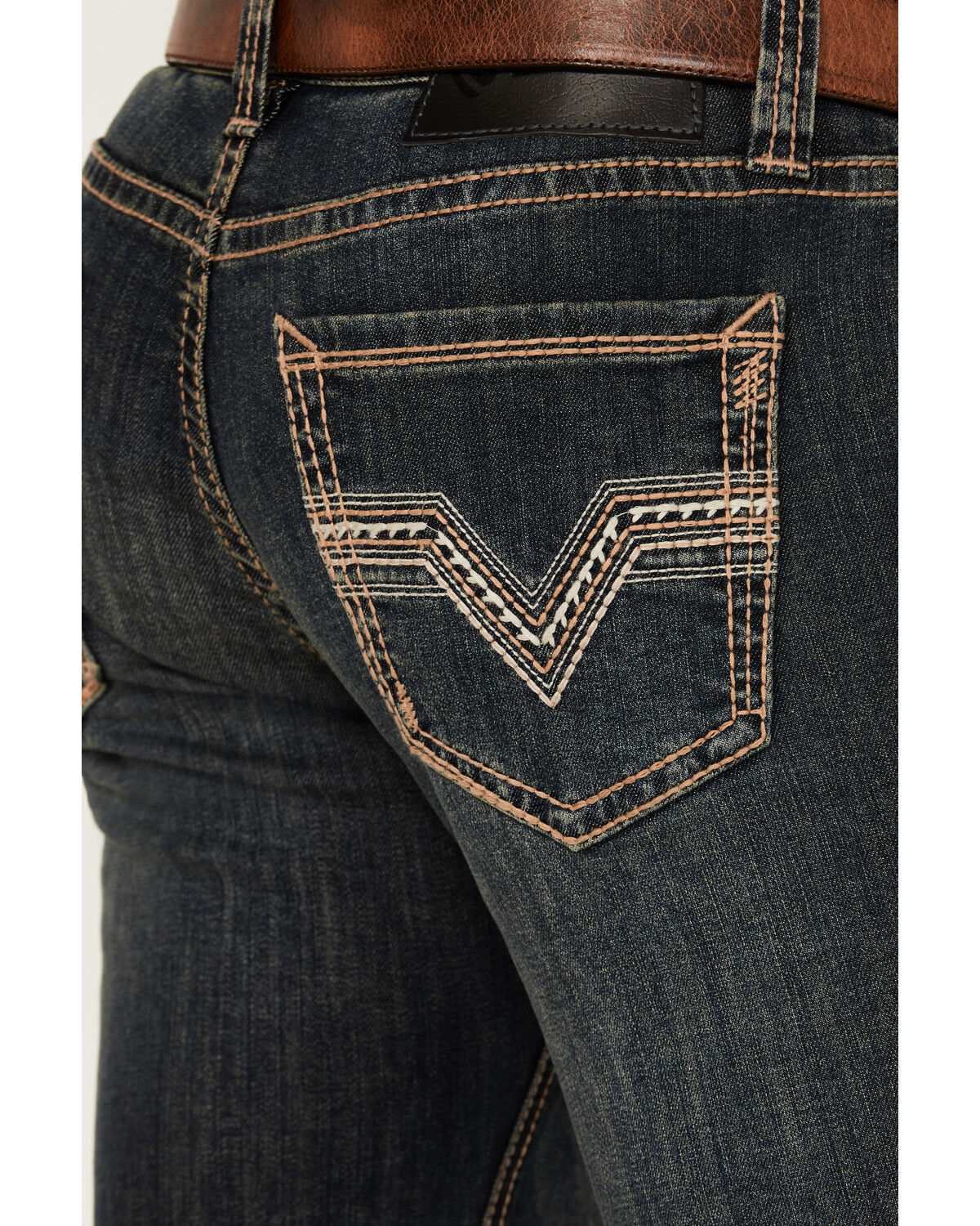 Image #4 - Rock & Roll Denim Men's Revolver Dark Wash Slim Straight Stretch Denim Jeans, Dark Wash, hi-res