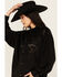 Image #2 - Shyanne Women's Faux Suede Laser Cutout Shacket, Black, hi-res