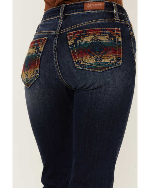 Image #4 - Shyanne Women's Southwestern Embroidered Pocket Bootcut Jeans , Dark Wash, hi-res