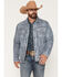 Image #1 - Scully Men's Distressed Leather Button-Down Trucker Jacket, Slate, hi-res