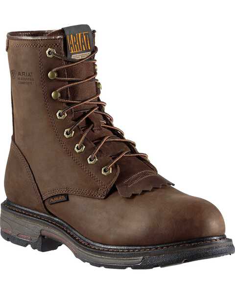 Ariat Men's WorkHog H2O 8" Lace-Up Work Boots - Composite Toe, Distressed, hi-res