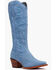 Image #1 - Durango Women's Crush&trade; Tall Suede Western Boots - Snip Toe, Blue, hi-res