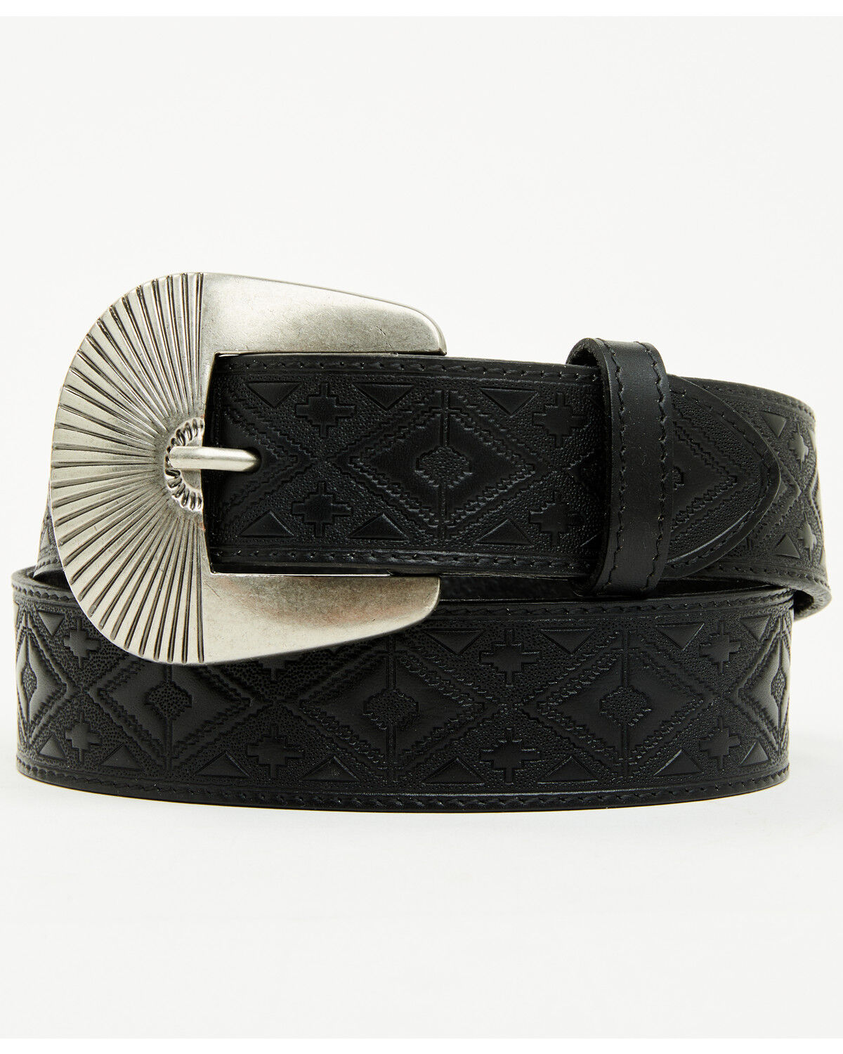 Image #1 - Shyanne Women's Everly Southwestern Embossed Sunrise Buckle Belt, Black, hi-res