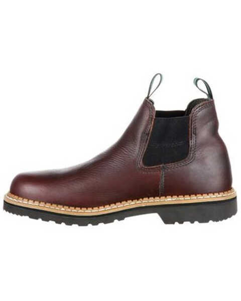 Image #4 - Georgia Boot Men's Romeo Waterproof Slip-On Work Shoes - Round Toe, Brown, hi-res