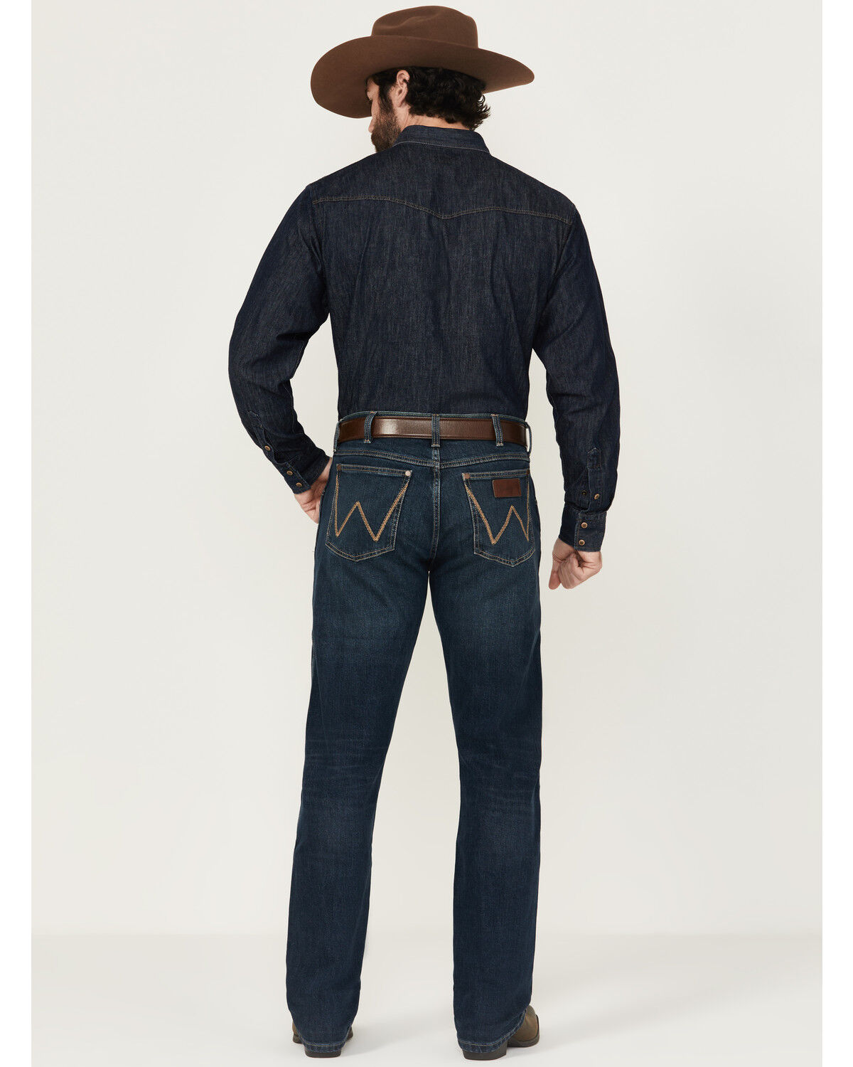 Image #3 - Wrangler Retro Men's Melbourne Dark Wash Slim Straight Stretch Denim Jeans - Tall, Dark Wash, hi-res