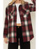 Image #3 - STS Ranchwear by Carroll Women's Bailey Plaid Print Button-Down Shacket, Red, hi-res