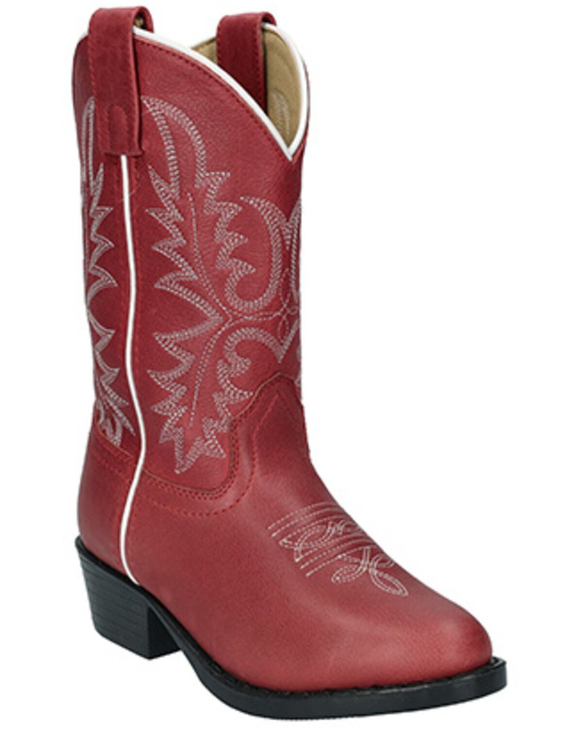 Smoky Mountain Girls' Denver Western Boots - Round Toe, Red, hi-res