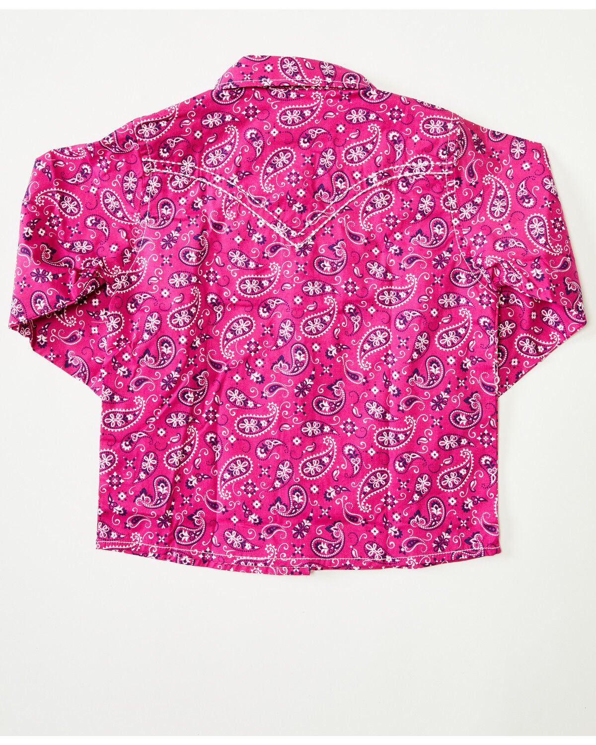 Image #2 - Cowgirl Hardware Toddler Girls' Bandana Print Long Sleeve Snap Stretch Western Shirt, Pink, hi-res