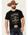 Image #1 - Changes Men's Yellowstone For The Brand Label Graphic Short Sleeve T-Shirt , Black, hi-res