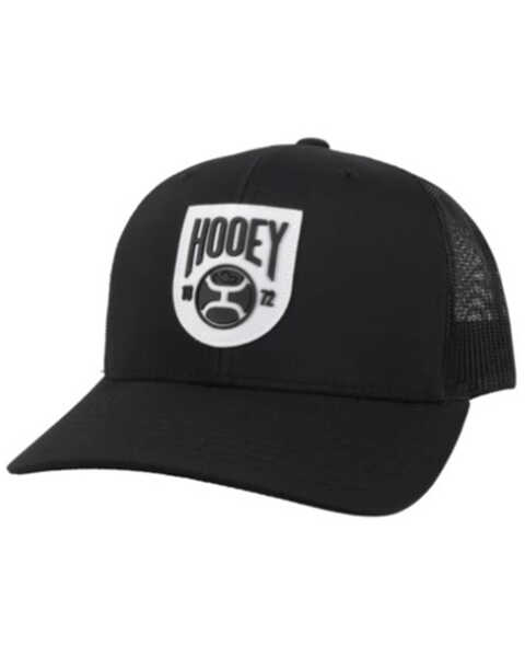 HOOey Men's Bronx Rubber Patch Mesh-Back Trucker Cap , Black, hi-res