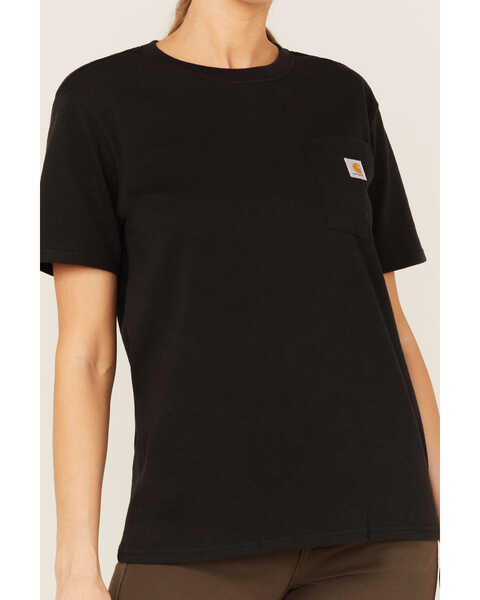 Image #4 - Carhartt Women's Workwear Short Sleeve Pocket T-Shirt, Black, hi-res