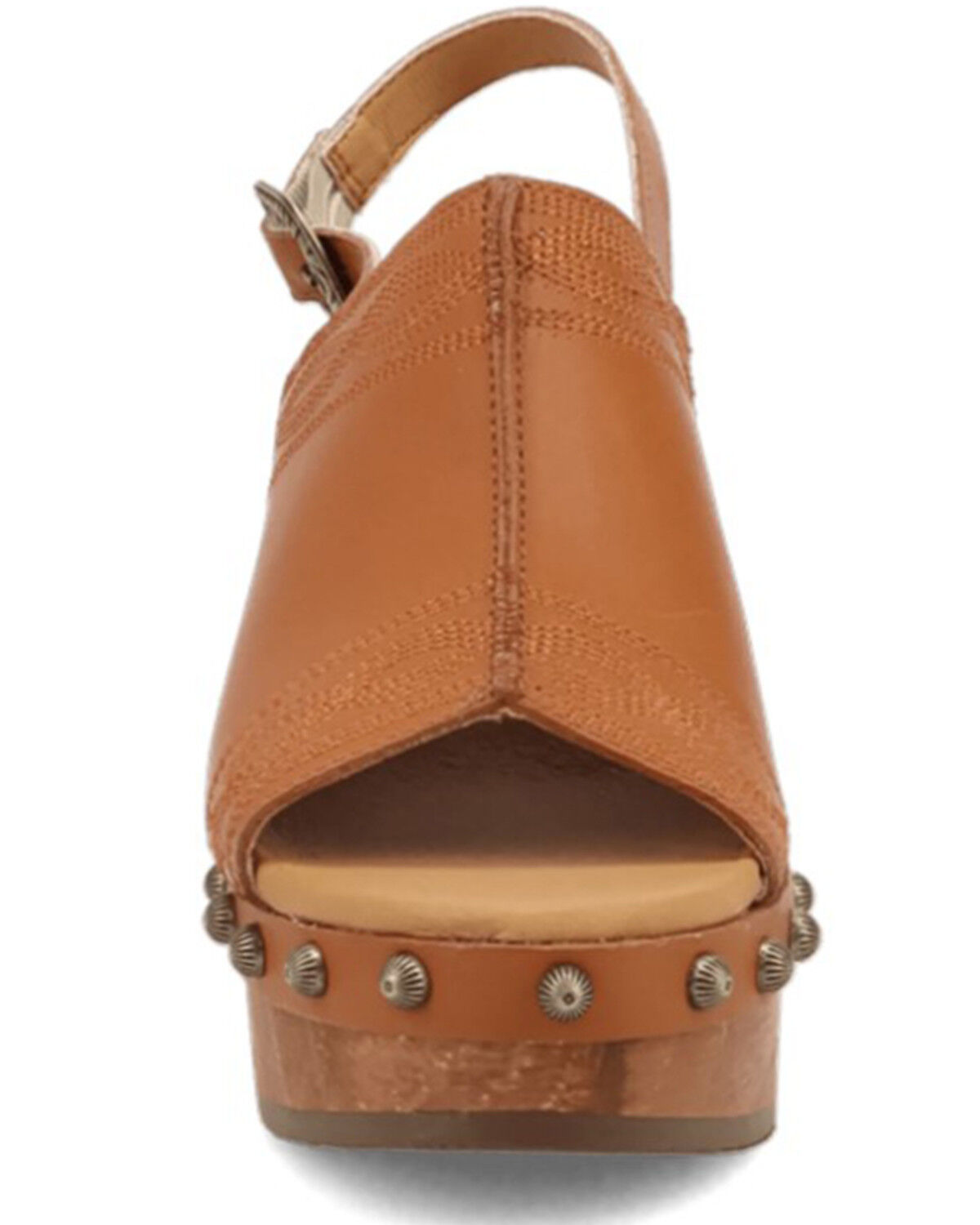 Image #4 - Dingo Women's Clover Wooden Sandals, Brown, hi-res