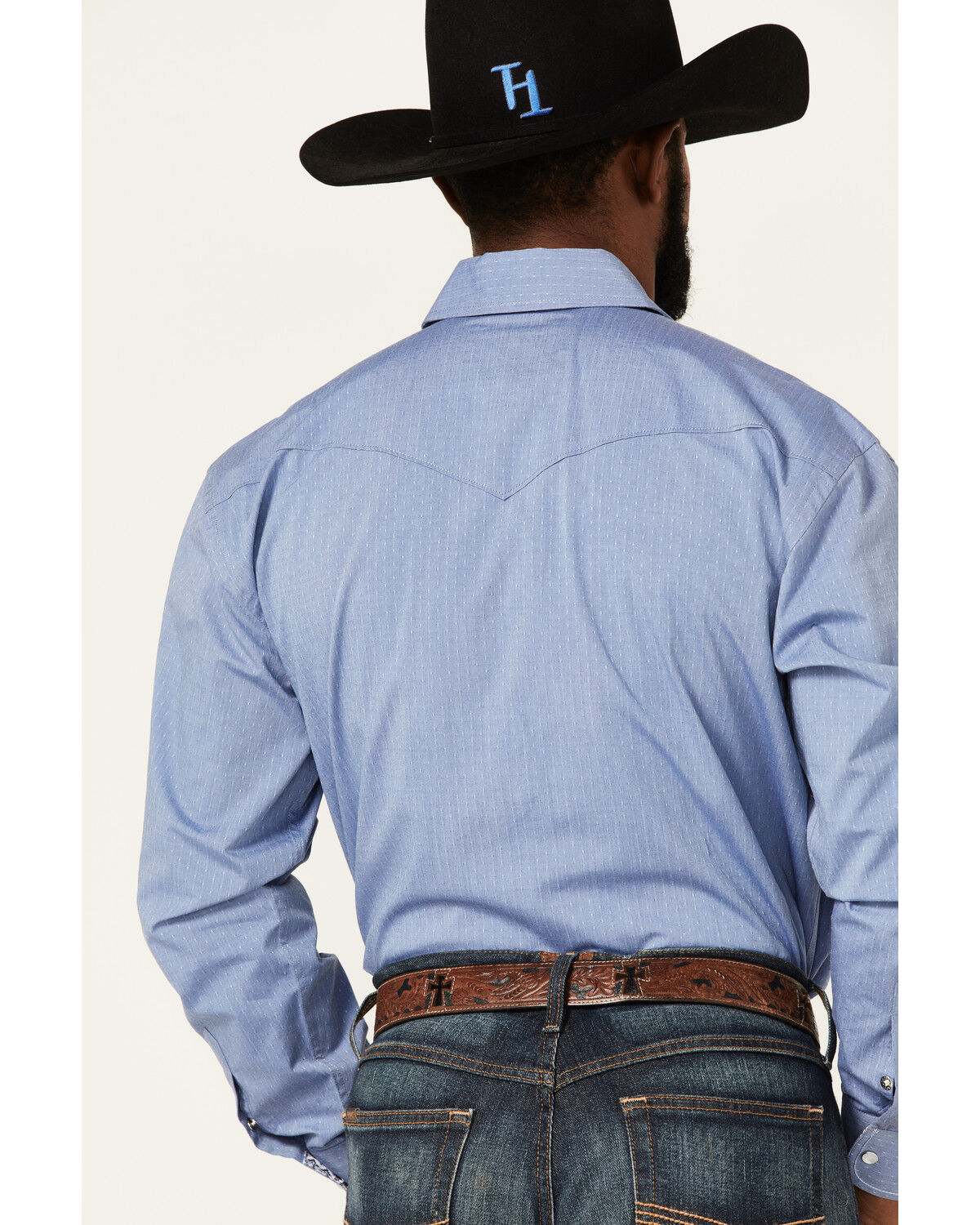 Image #4 - Rough Stock By Panhandle Men's Dobby Long Sleeve Snap Western Shirt, , hi-res