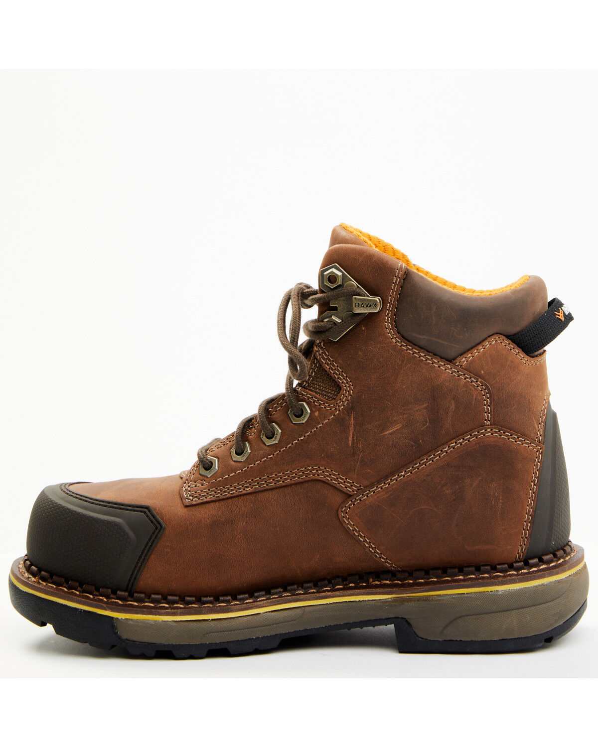 Image #3 - Hawx Men's 6" Crew Chief Internal Met Guard Work Boots - Composite Toe, Brown, hi-res