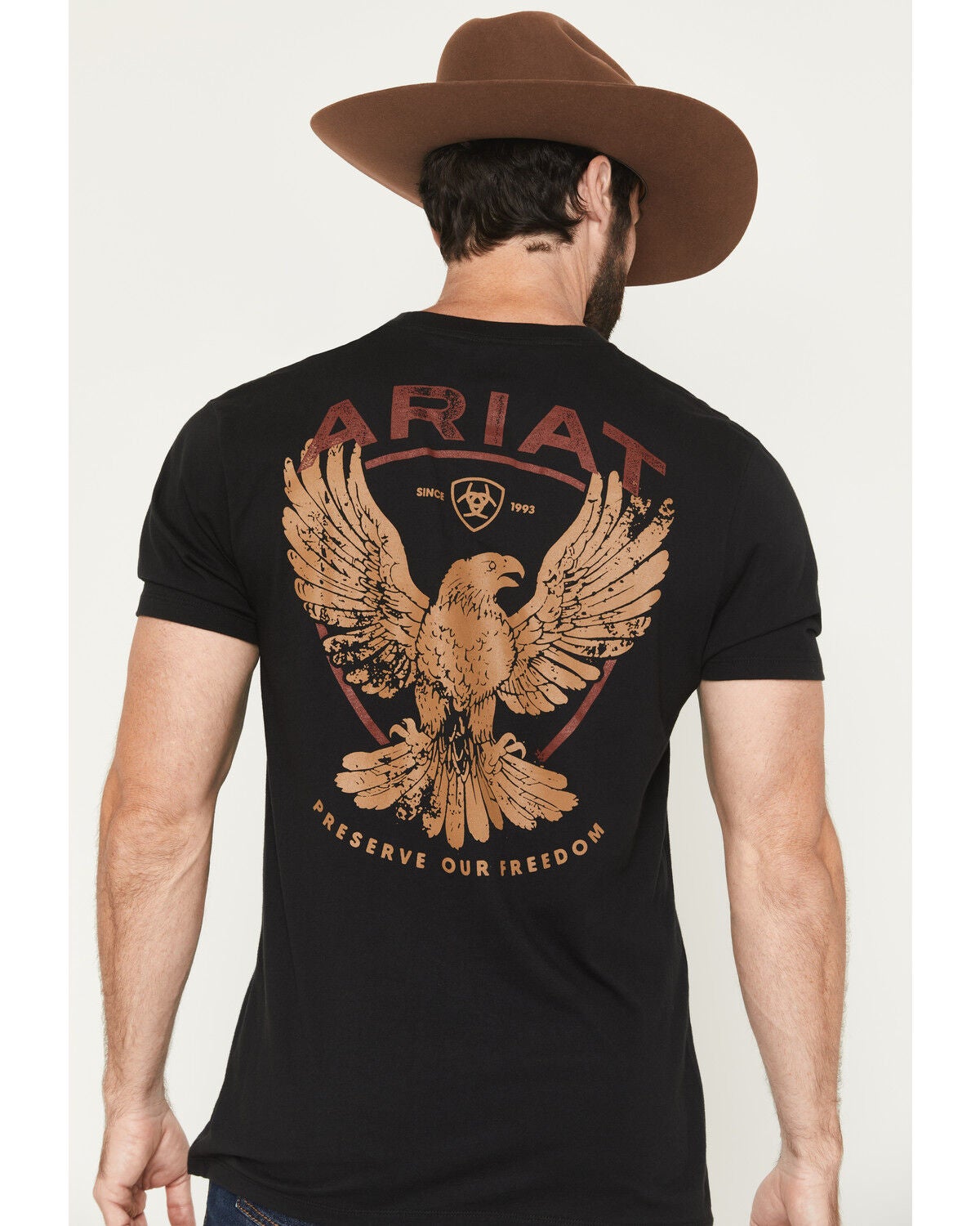 Ariat Men's Rustic Eagle Short Sleeve Graphic T-Shirt, Black, hi-res