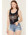 Image #1 - Affliction Women's Longhorn Embellished Sleeveless Tank Top, Black, hi-res