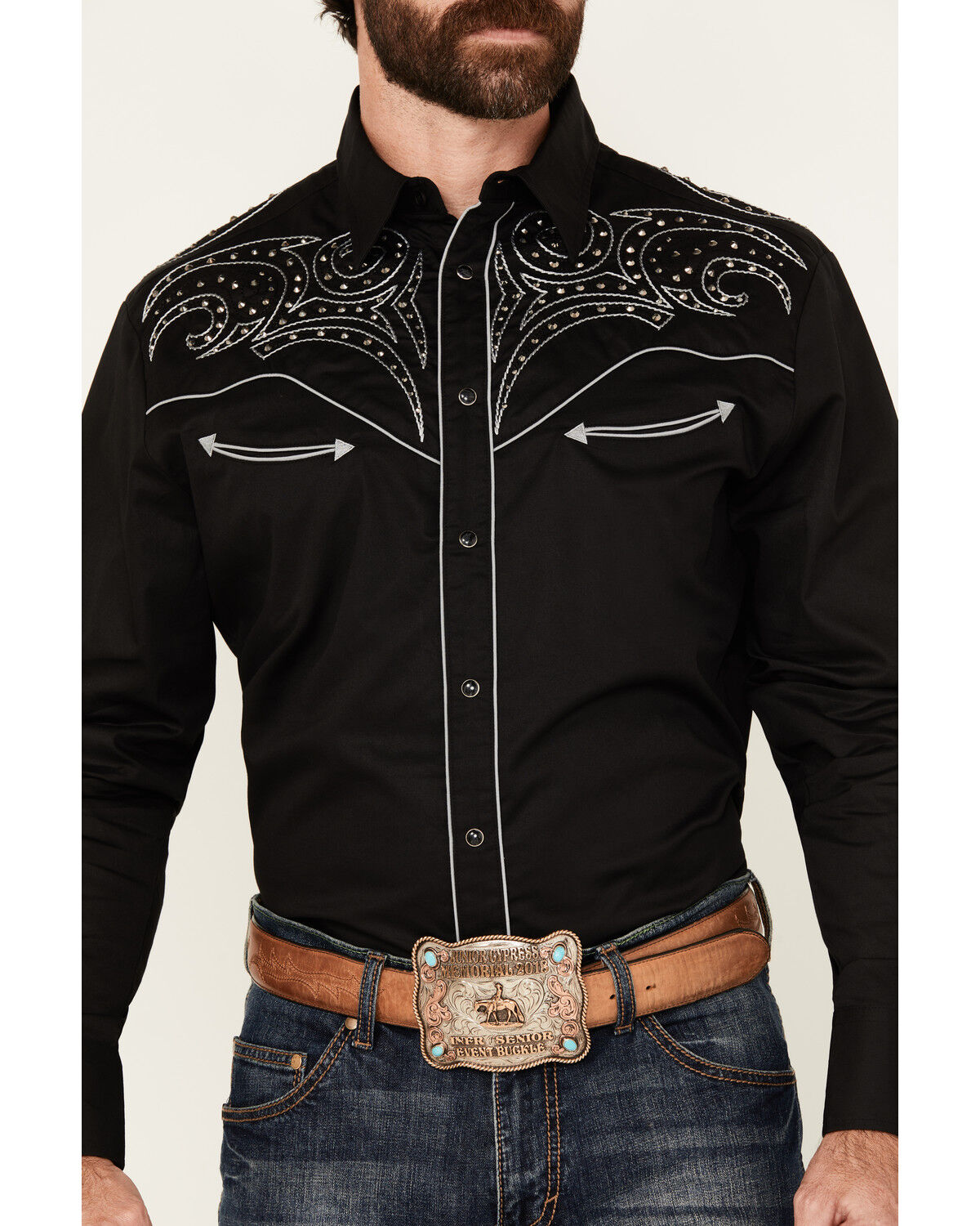Image #3 - Rodeo Clothing Men's Embellished Yoke Long Sleeve Snap Western Shirt, , hi-res