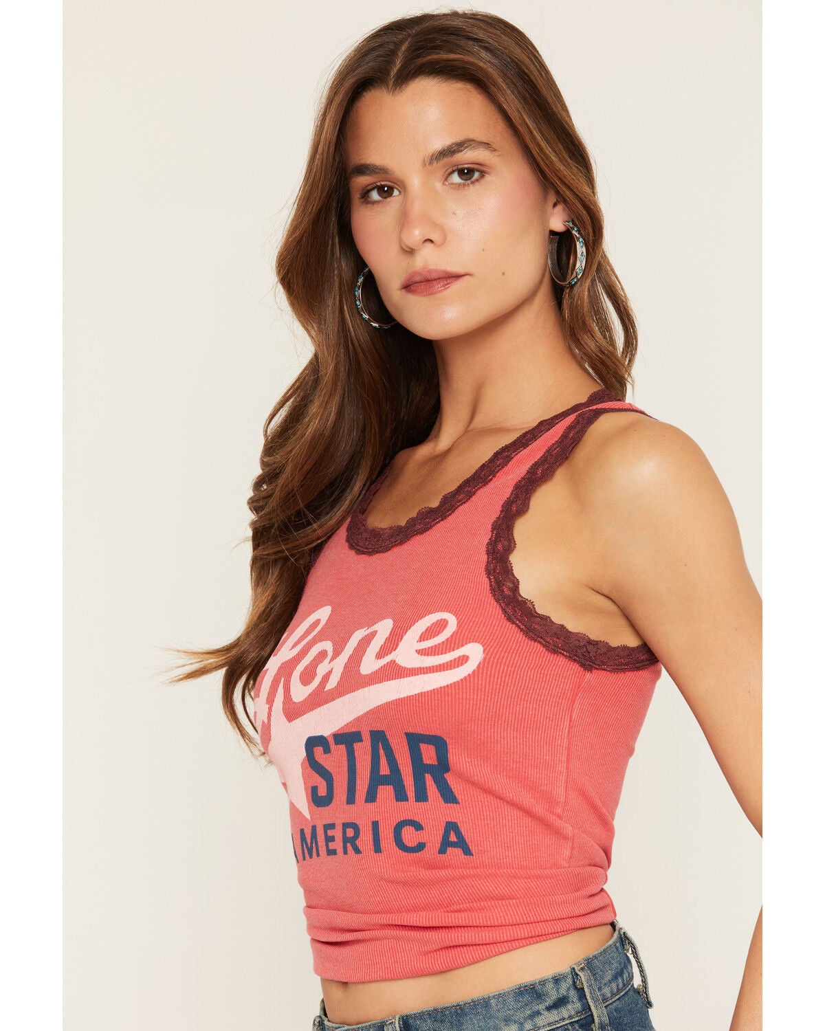 Image #2 - Blue Life Women's Lonestar Tank, Red, hi-res