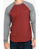 Hawx Men's Red Baseball Raglan Crew Long Sleeve Work Shirt - Tall , Charcoal, hi-res