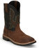 Image #1 - Justin Men's Stampede Bolt Pull On Western Work Boots - Nano Composite Toe , Brown, hi-res